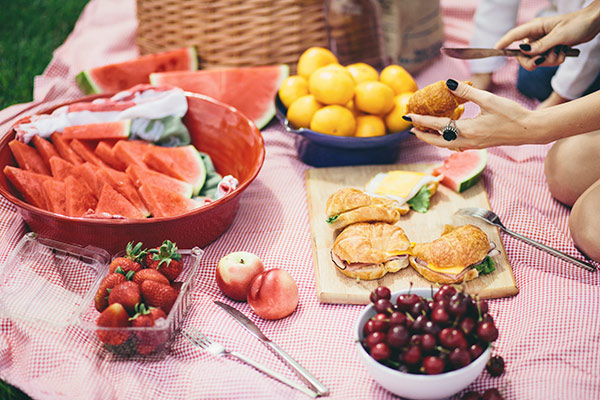 summer picnic table spread