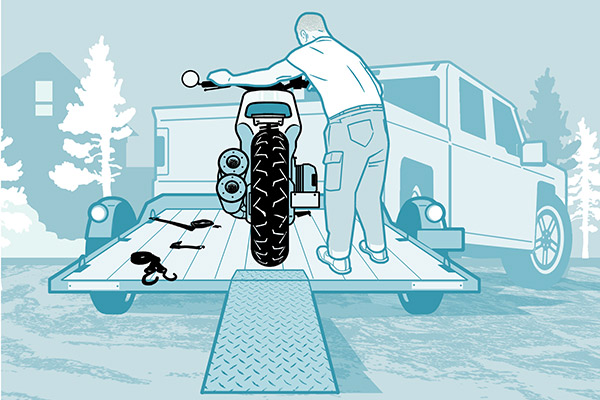 loading motorcycle on trailer