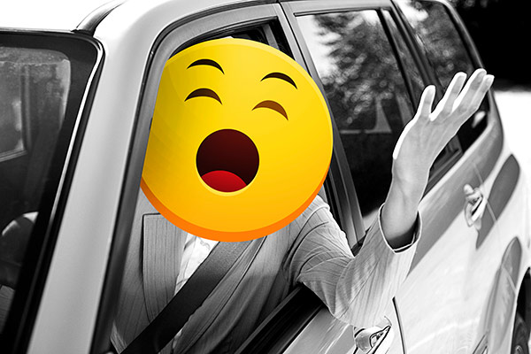 exasperated emoji driver