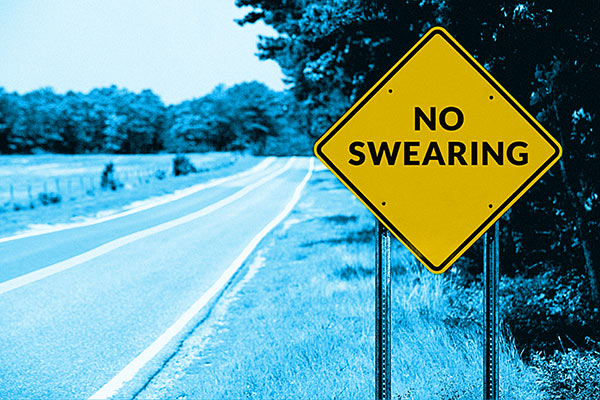 No Swearing street sign