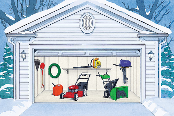 winter garage equipment storage