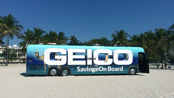 The GEICO event tour bus