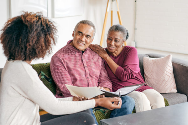 Senior couple getting help