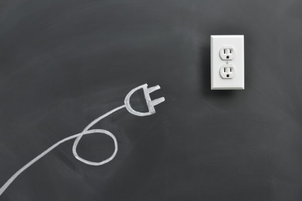 Ideas about clean energy with Outlet plate on blackboard
