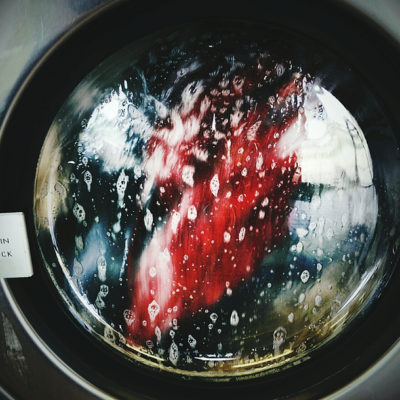 Close-Up Of Window On Washing Machine
