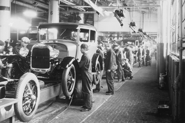 Car manufacturing assembly line