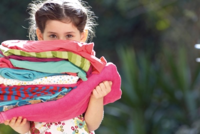 Little Girl with Clean Laundry