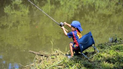 Little boy fishing John Heinz NWR