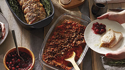 Thanksgiving dinner spread